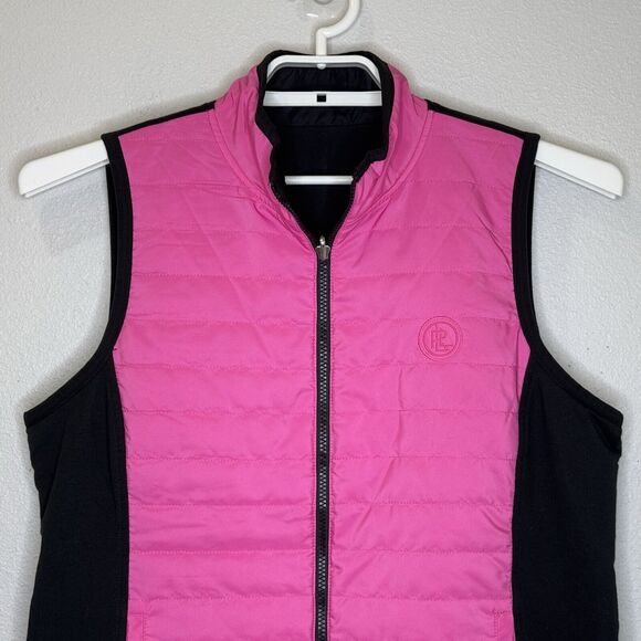 Lauren Ralph Lauren Pink Collection Reversible Vest Women's Large Pink Black NEW - Picture 3 of 14
